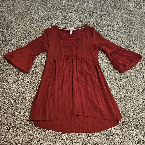 Knox Rose Burgundy Tunic Top - Picture 1 of 4